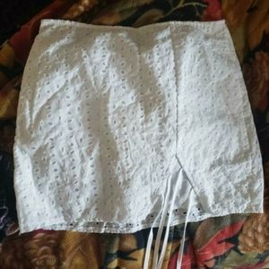 White lace pencil skirt ribbon tie on size medium